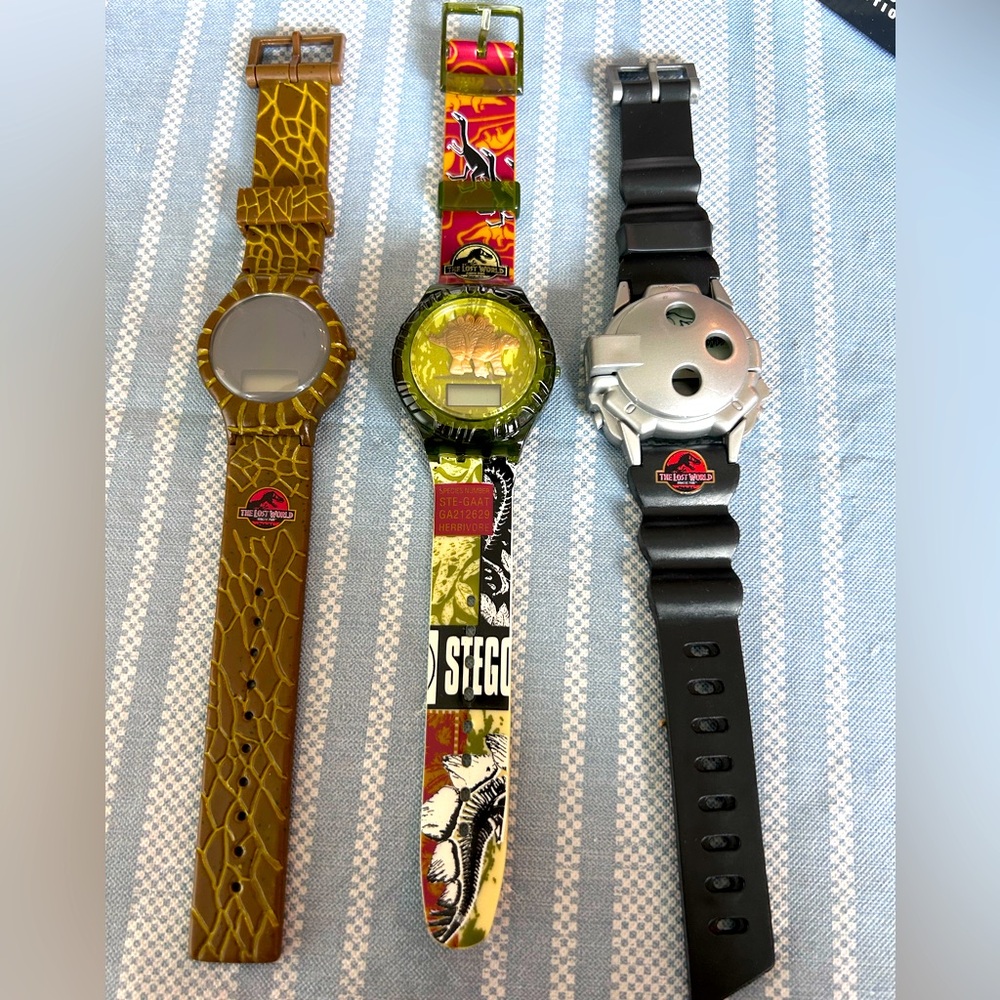 Lost World Jurassic Park Burger King watches 1997 - set of 3